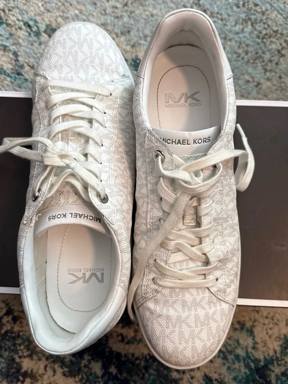 Michael Kors Ivory Textured Lace-Pattern Women's Sneakers